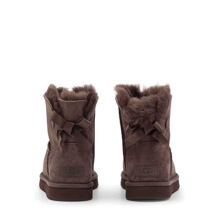 UGG, Ghete de piele intoarsa, fara inchidere Mini Bailey Bow II, Maro