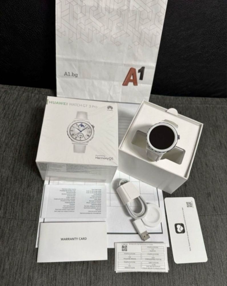 41mm Huawei watch GT 3 Pro Гаранция A1 2025г Ceramic White Leather GT3