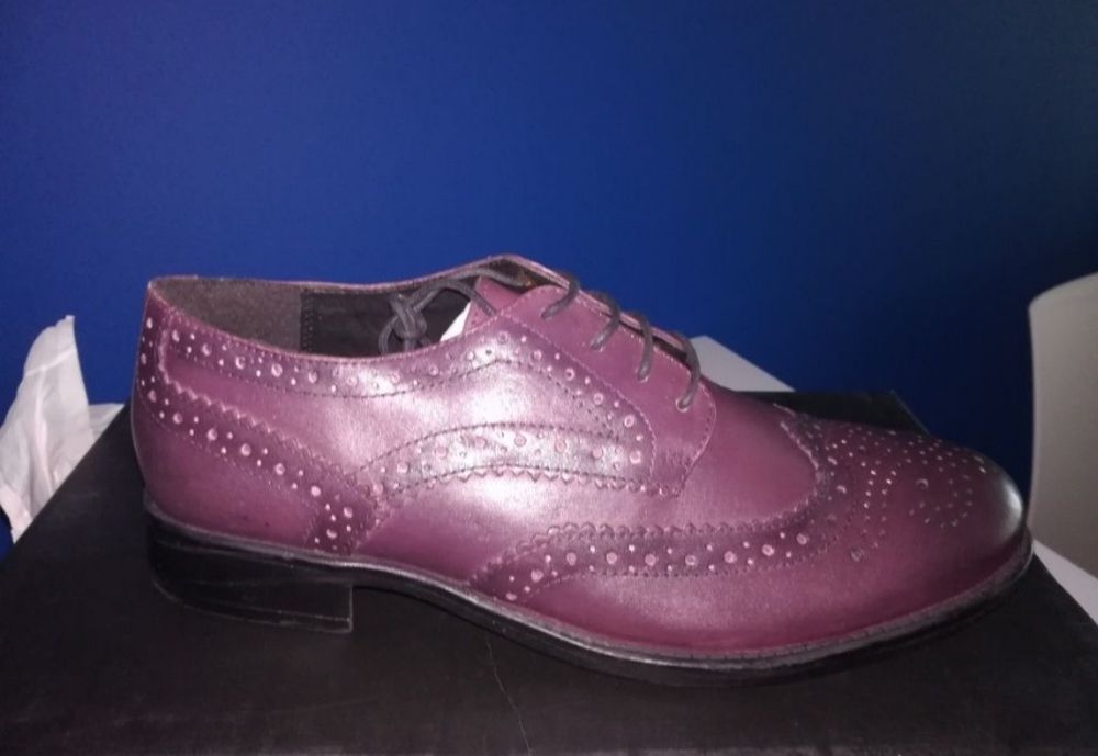 Pantofi Bordeaux din piele naturala