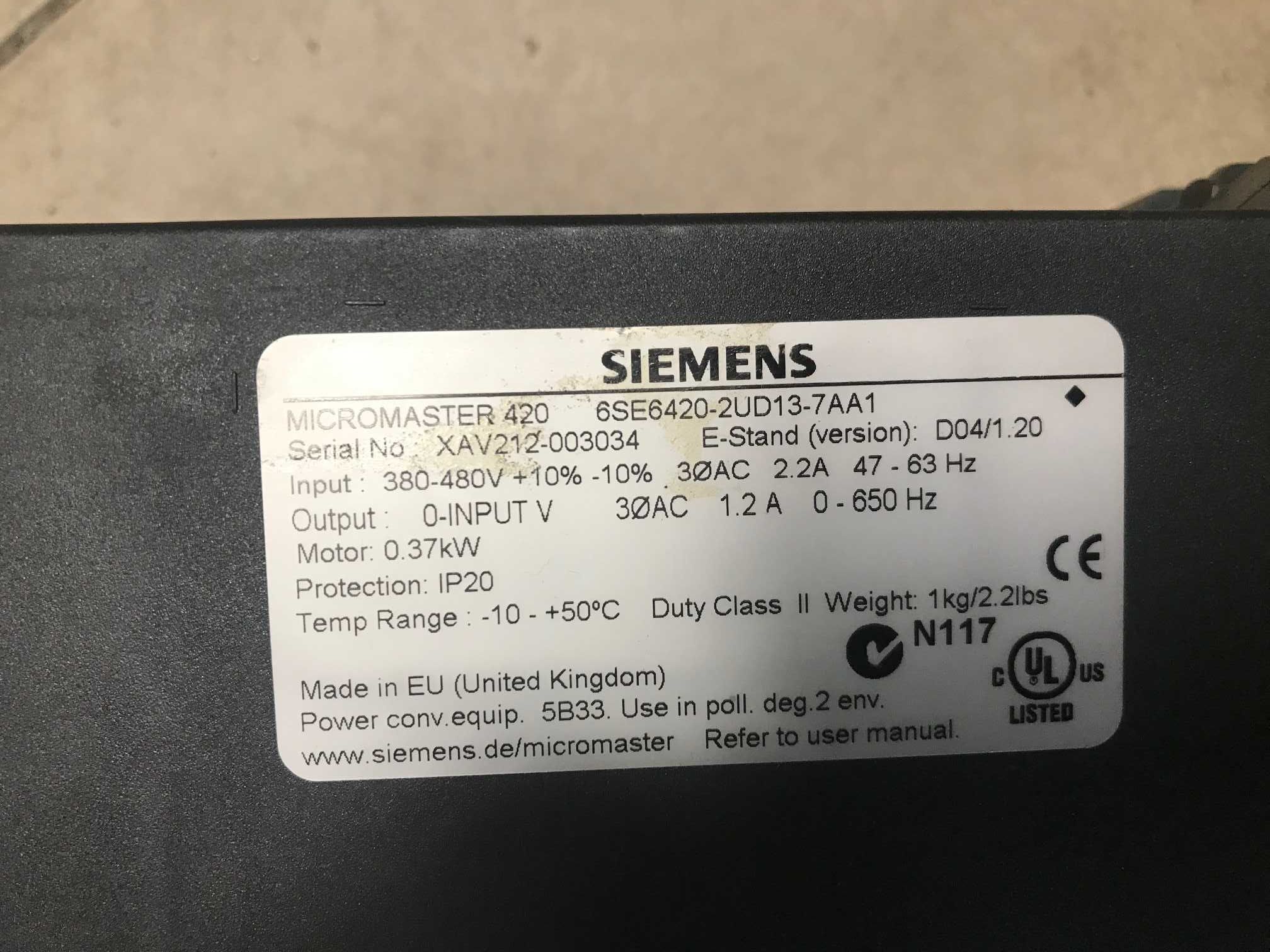 Честотен регулатор(инвертор) SIEMENS 0,37кw 400V AC