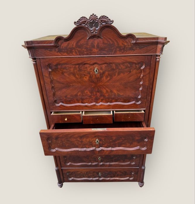 Credent cu servanta/birou/sertare lemn mahon