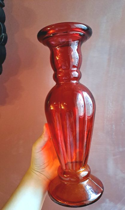 Vaza sticlă roșie vaza Mobexpert decorațiune roșie