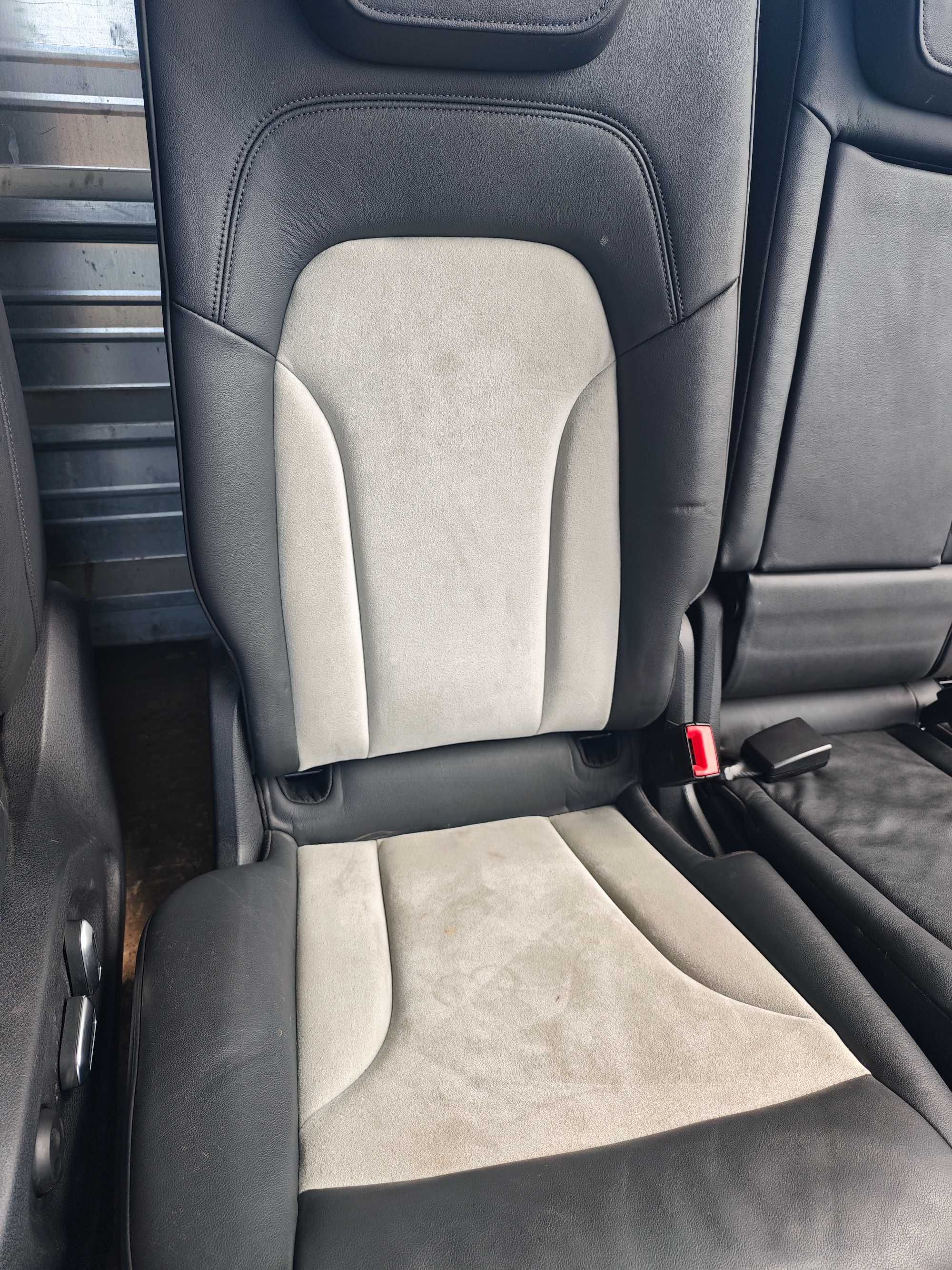 Кожен салон Audi SQ5 Q5 черна кожа и сива алкантара подгрев и Ел N805