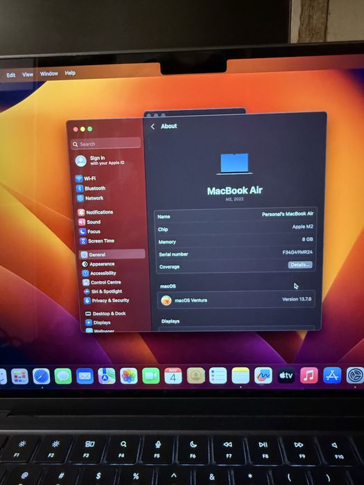 Laptop Apple MacBook AIR 13, procesor apple M2