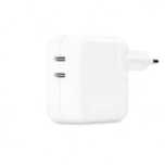 Incarcator laptop Apple MW2K3ZM/A, 35W, Dual USB-C (Alb)