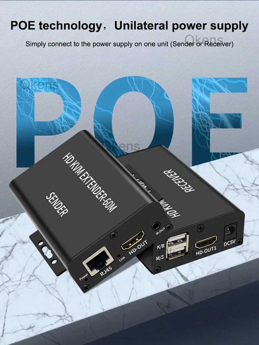 Extender USB KVM HDMI peste cablu Cat6 pana la 60m RJ45