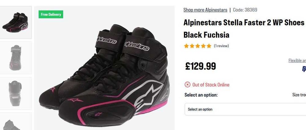 Ghete moto dama Alpinestars Stella Faster 2 WP marime 38 waterproof