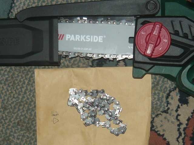 Drujbă cu lanț Parkside 20 V NOUĂ pe acumulator + lanț rezervă