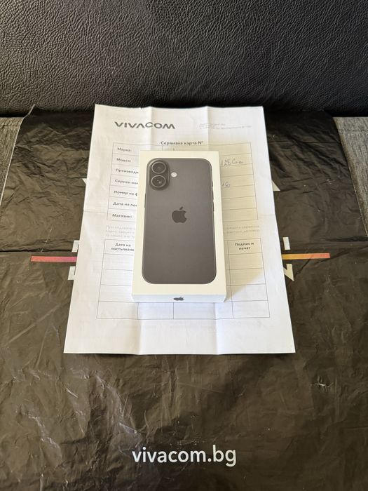 ЗАПЕЧАТАН 128GB iPhone 16 Гаранция 2028г. Black