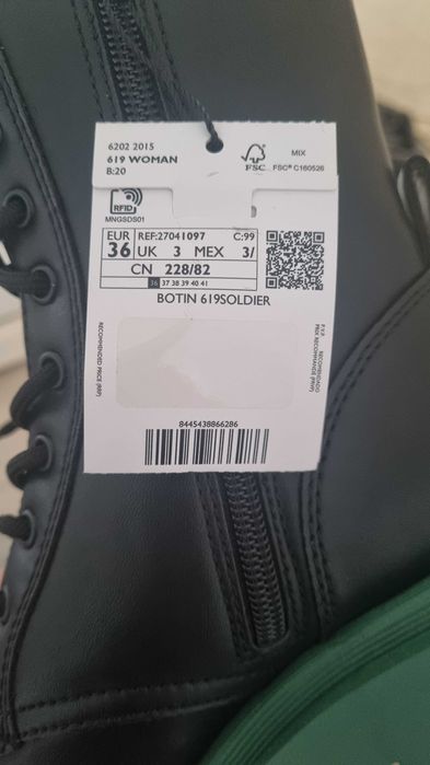 Обувки Mango с лек ток и зелена подметка 36 номер