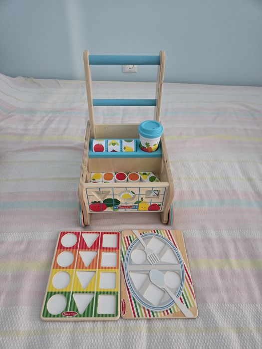 Дървена количка – сортер с хранителни продукти Melissa & Doug