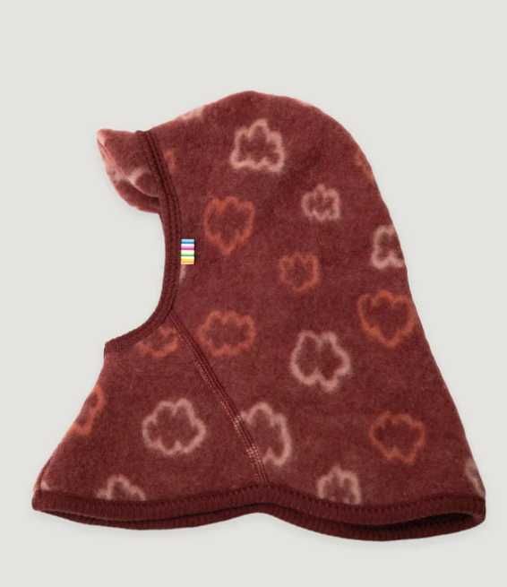 Cagulă dublată fleece din lână merinos - Cloud Bordeaux