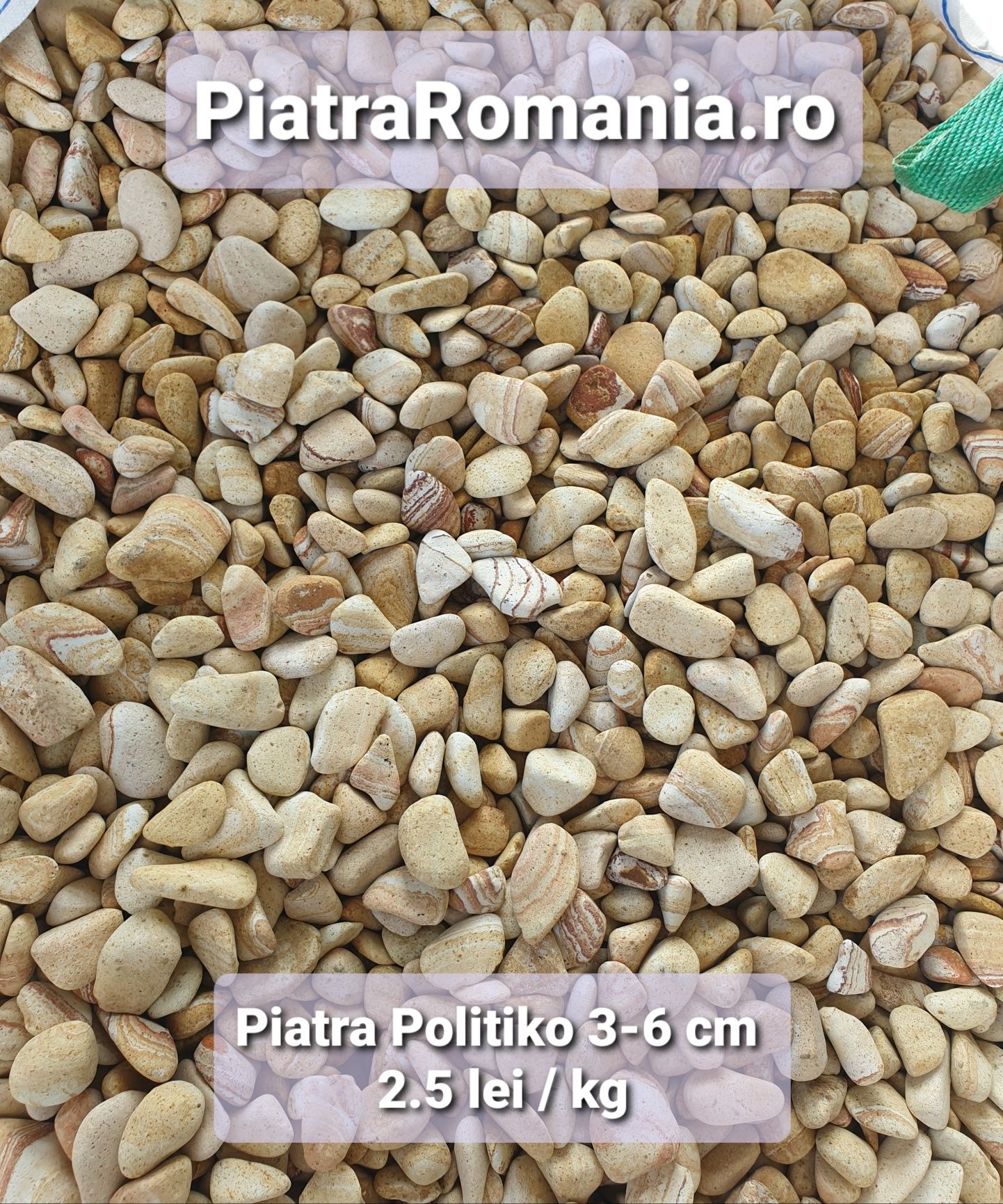 Pietricele rotunjite marmura thasos piatra decorativa amanajari gradin