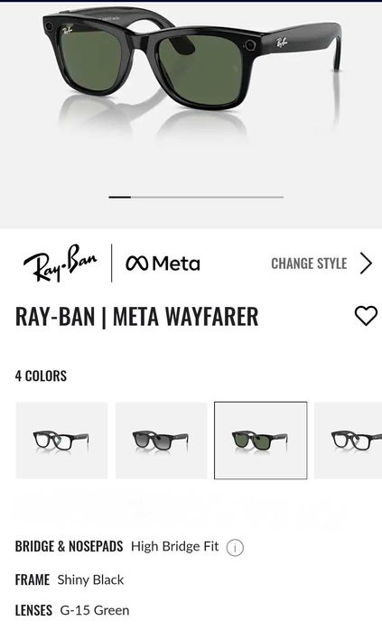Ochelari de soare Ray Ban Meta Wayfarer AI