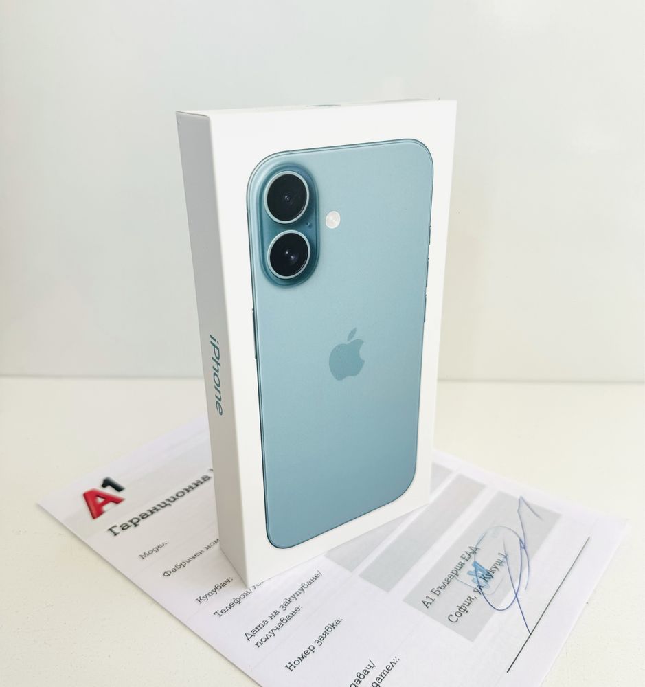 НОВ! iPhone 16 256GB Teal ГАРАНЦИЯ 24 Месеца!