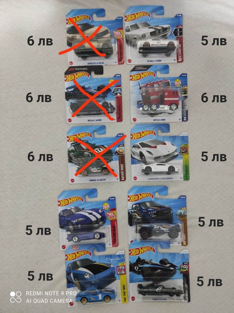 Метални колички hot wheels и други