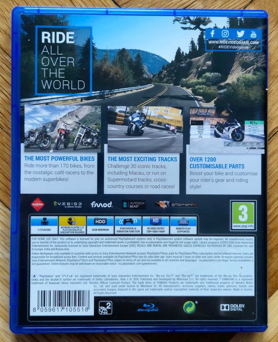 Ride 2 PS4 Playstation 4 Плейстейшън 5 PS PS5 мотори игра двама играчи
