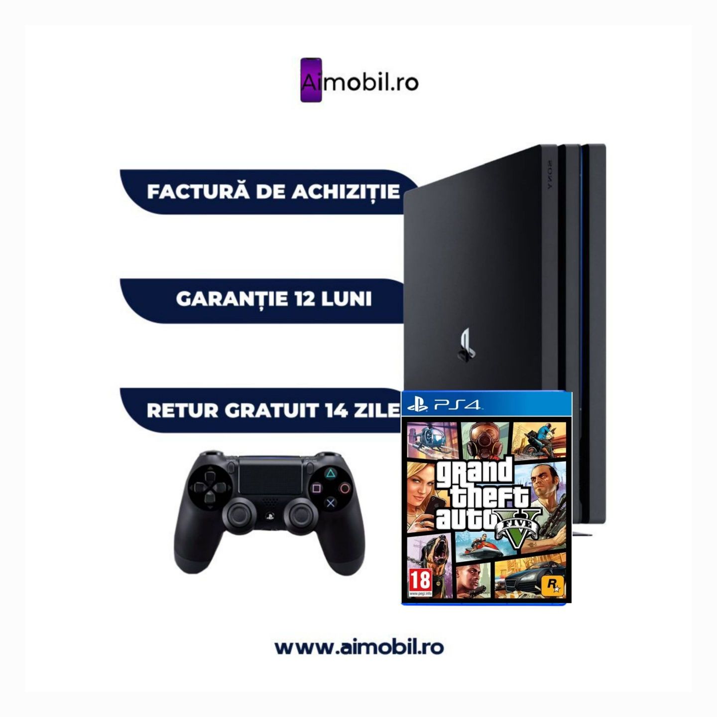 Ps4 pro 1TB + Gta 5 + Controller sony , Playstation 4 pro