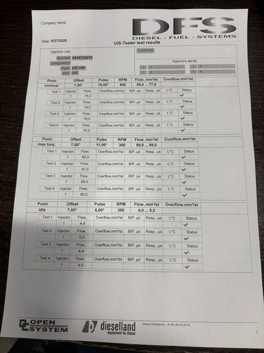 Стендовани помпа дюза дизел дюзи Audi Seat Skoda VW FORD 1.9 TDI ТДИ