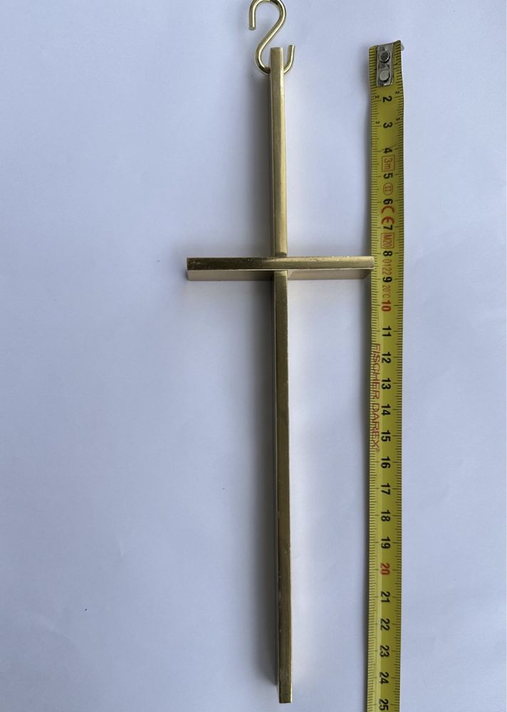 Cruce/Crucifix de perete din alama/bronz vechi 1950