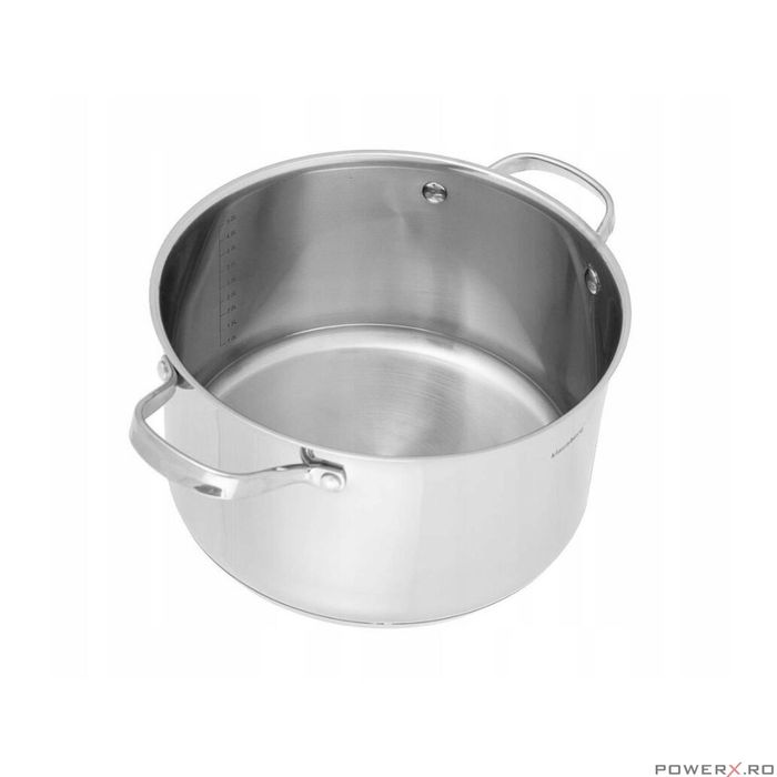 Oala din inox cu capac din sticla, 16cm 1.8litri, compatibila cu toate