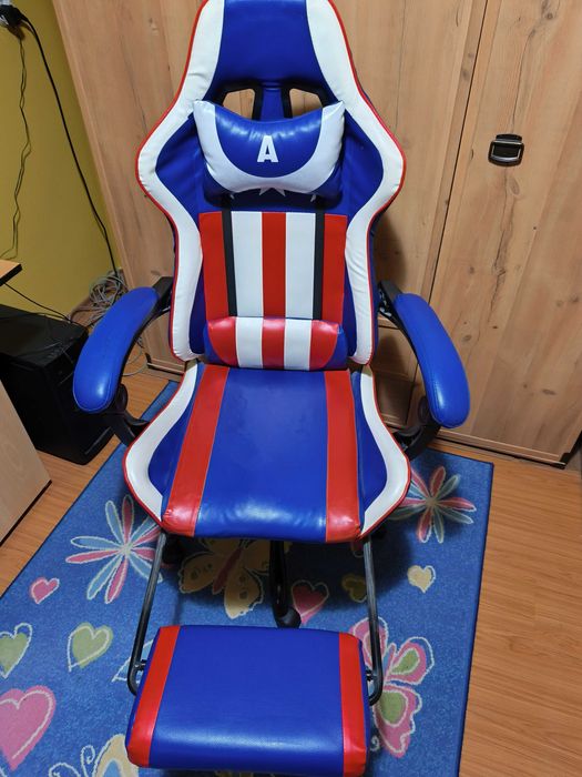 Геймърски стол стил Captain America