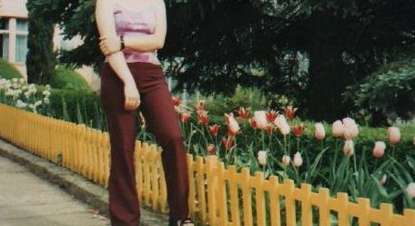 Pantaloni dama visinii, albi