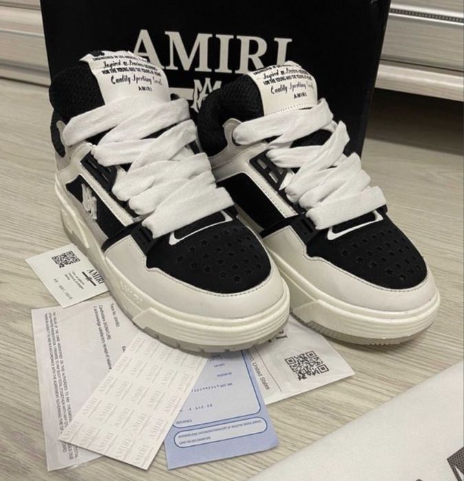 Adidasi Amiri MA-1 albi negri / white black