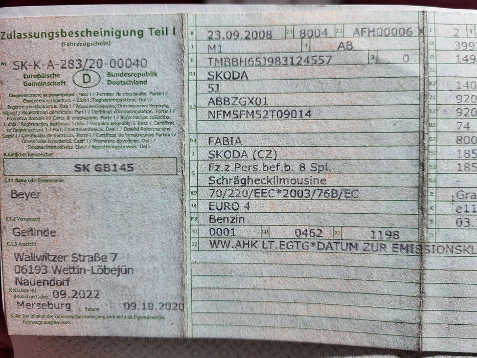 Skoda Fabia 1,2 HTP  benzina