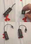 Hub USB Mini, 4 porturi, ultra subțire, Negru