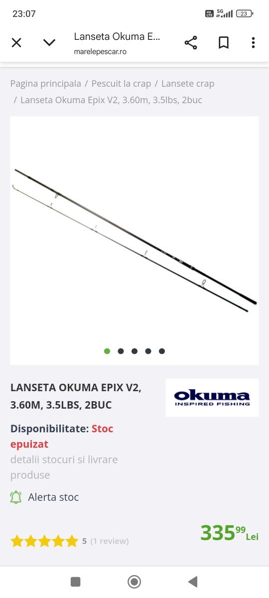 Vând 4 lansete Okuma epix v2 (ca noi)