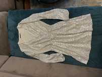 Rochie scurta paiete argintii