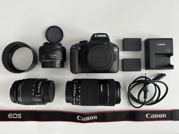 Canon 4000D + Kit Lens + EF 50mm 1.8 STM + EF-S 55-250mm 4-5.6 IS STM