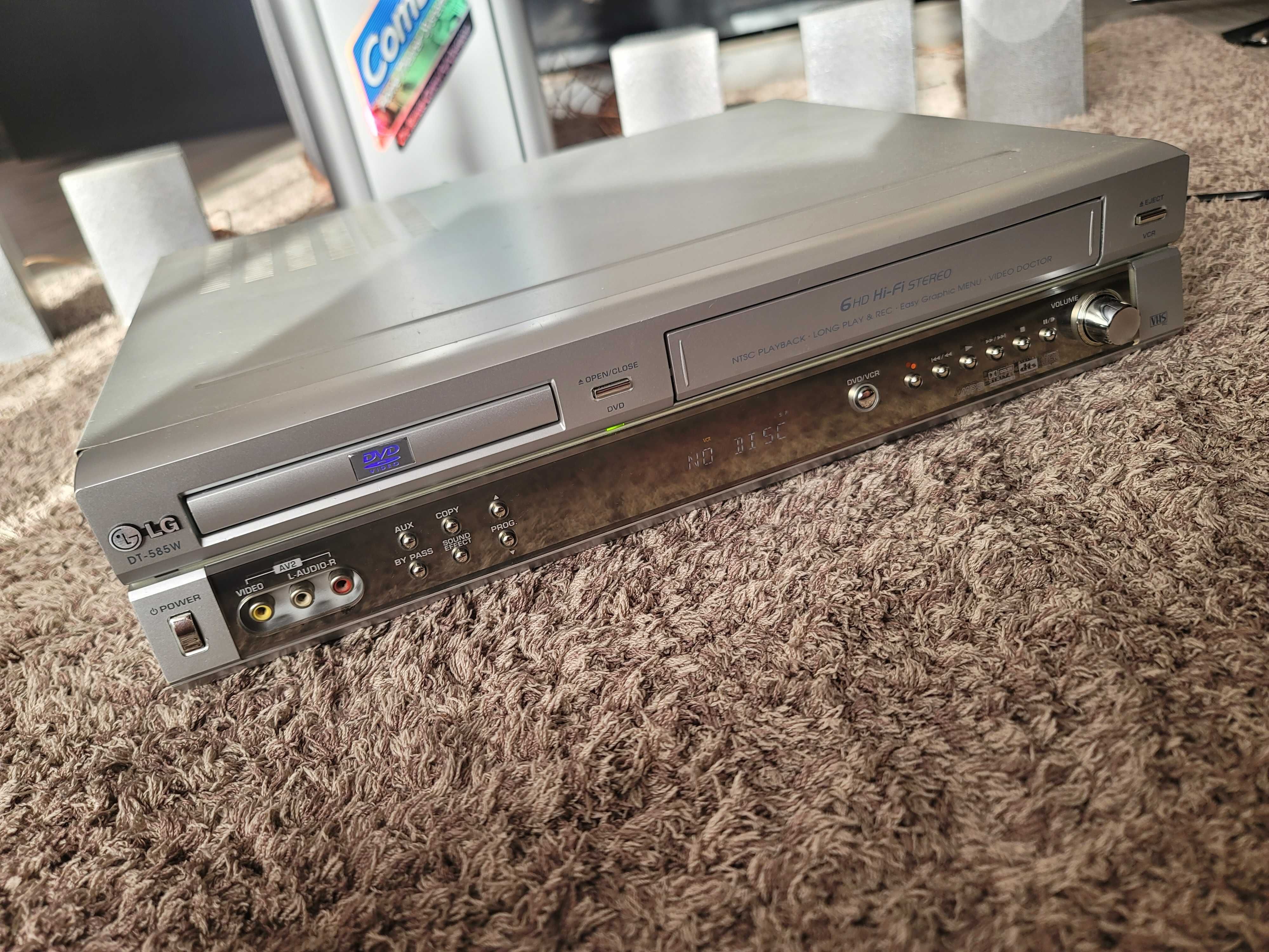 LG DT-585W VHS 6 Head HiFI PAL/NTSC+ DVD Player / DTS /Dolby PRO Logic