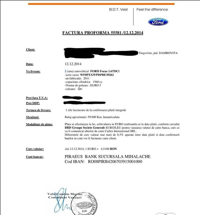 Ford Focus 1.6 tdci stare foarte buna