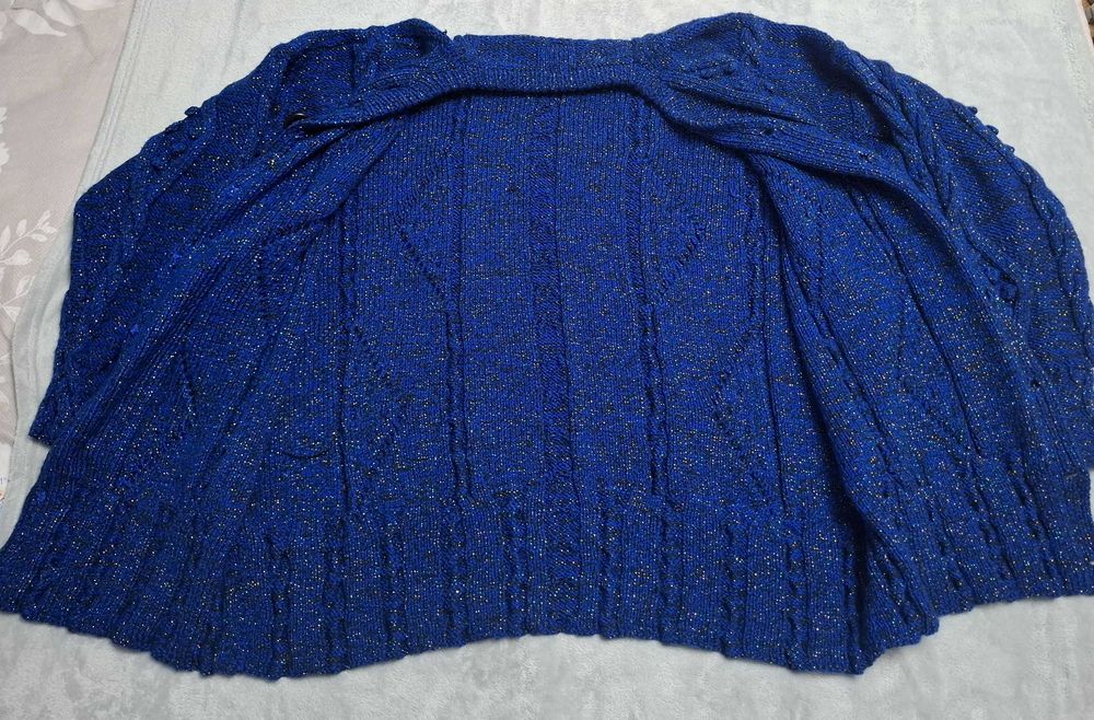 Jacheta albastra groasa, cu nasturi, 3XL-46