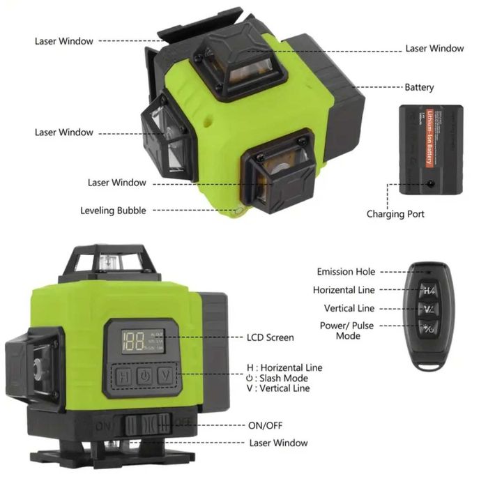 Laser 4D cu 2 baterii si telecomanda
