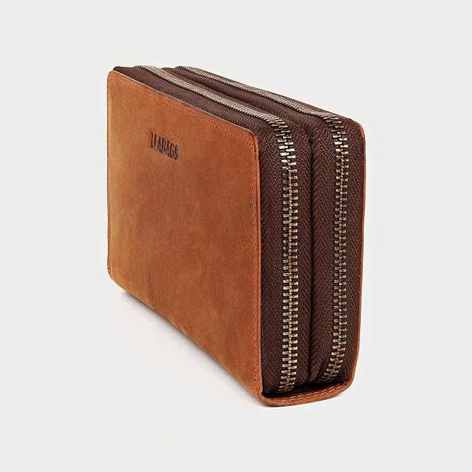 Дамски кожен портфейл LEABAGS с RFID защита, 29 слота за карти