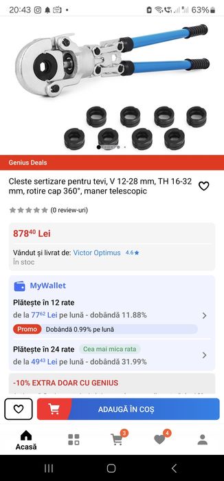 Clește presă,   sertizare țevi presat