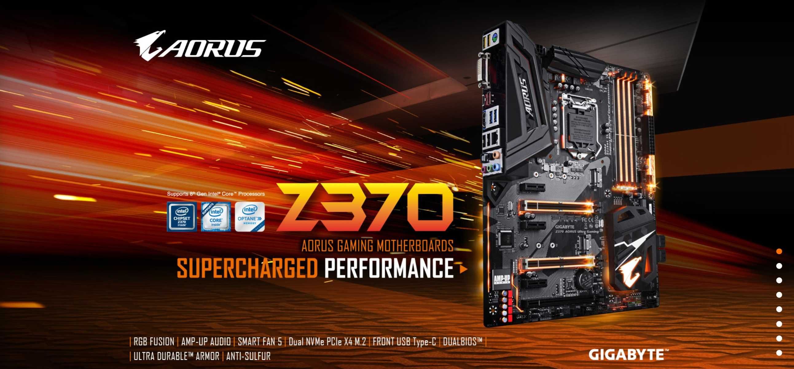 Дъно Дънна платка GIGABYTE Z370 AORUS Ultra Gaming 1151 DDR4 OVERCLOCK