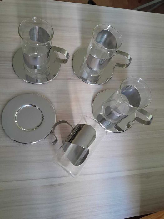 4 чаши, захарница и каничка за мляко Тайга - Цептер