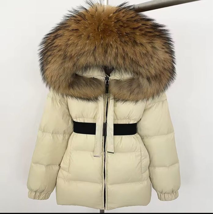 Зимно яке с пълнеж гъши пух яка от лисица