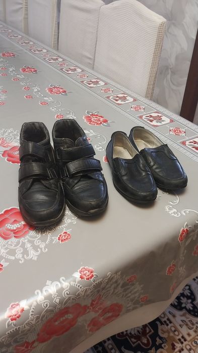 Туфли на мальчика -1000тенге осенние ботинки натуралка б/у-4000 тенге