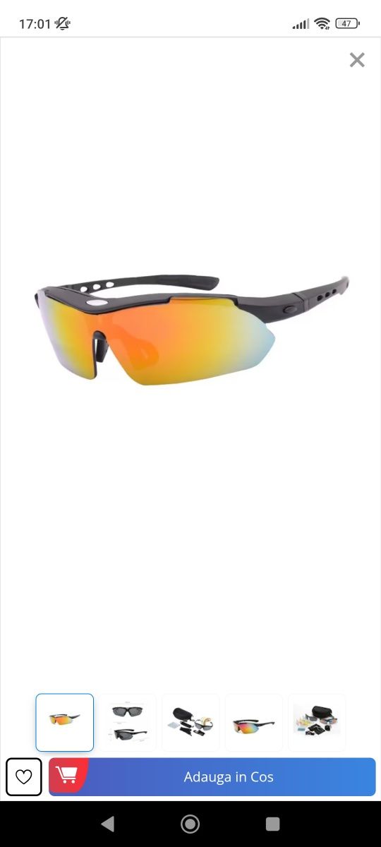 Ochelari de Soare Tactici, Unisex, Cu 3 Seturi de Lentile Detasabile