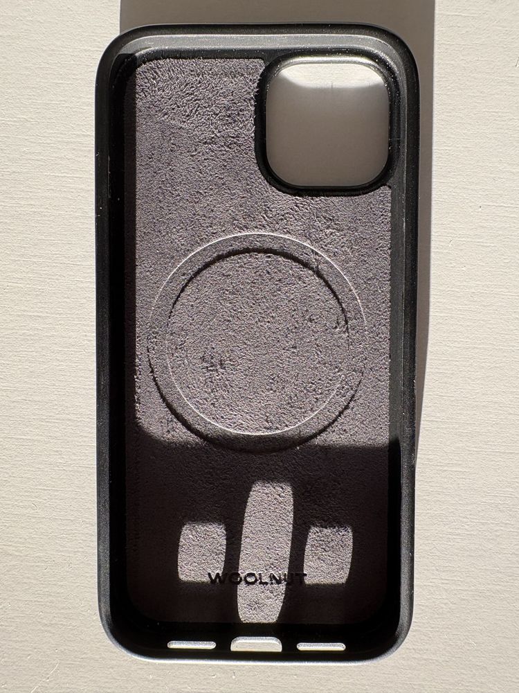 Husa de protectie Woolnut pentru iPhone 14, Piele, Negru