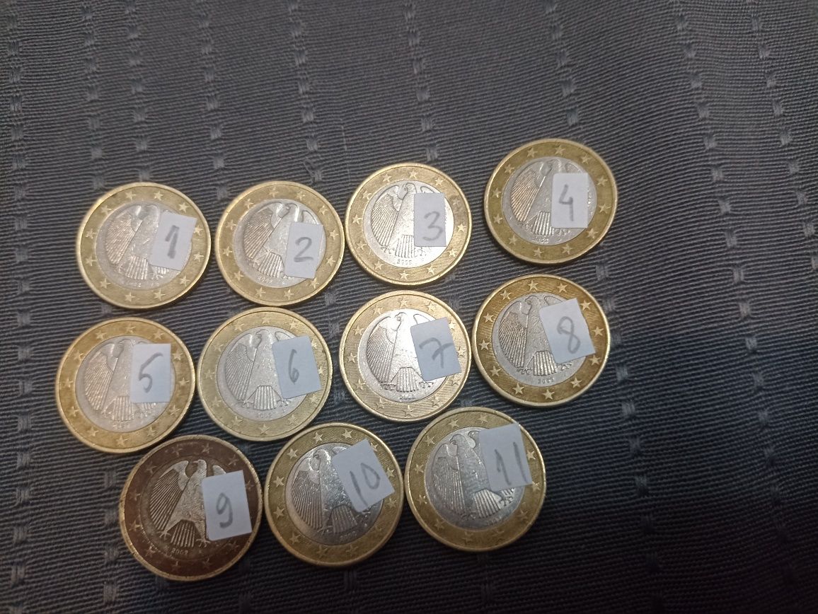 Colecție de monede vechi de 1 - 2 euro sau 0,5 eur