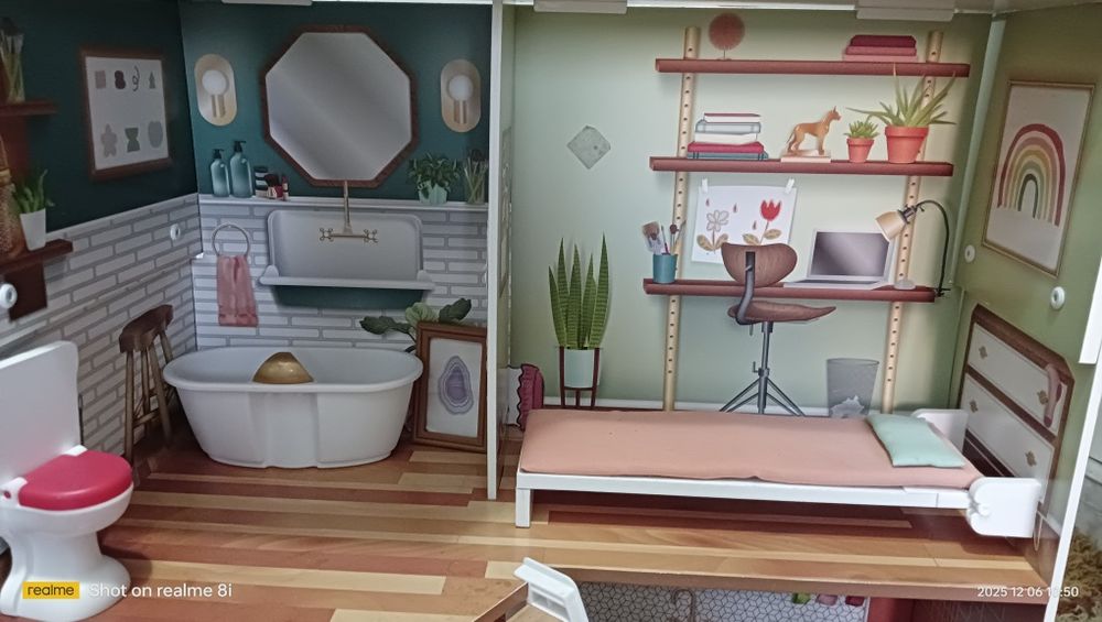 Căsuța din lemn pentru păpuși