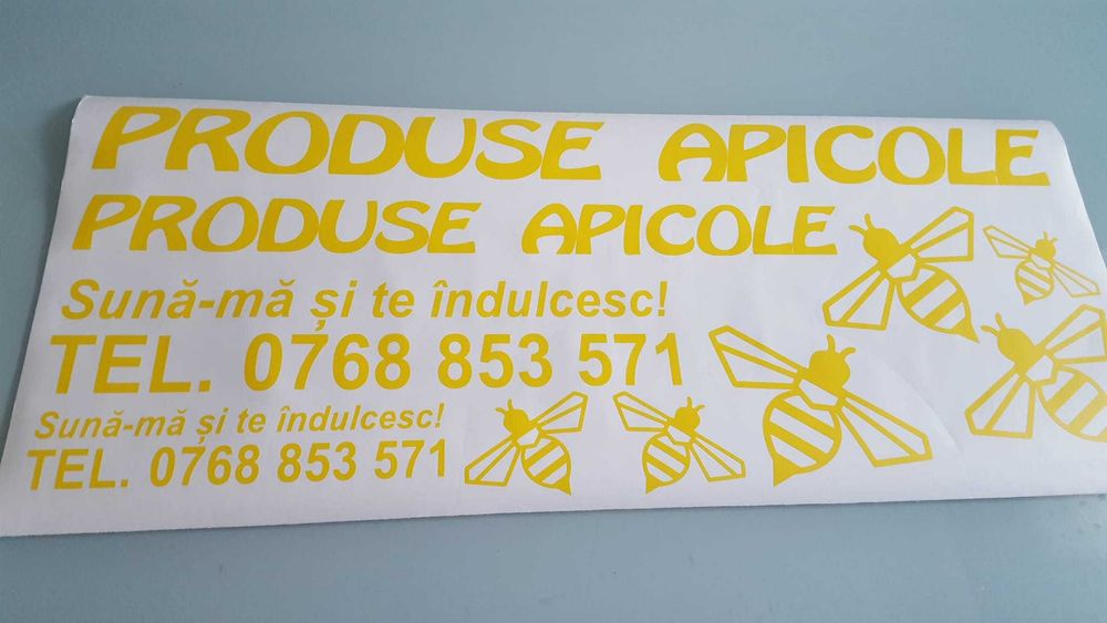 Autocolant decupat pe contur - orice text sau forma dorita!