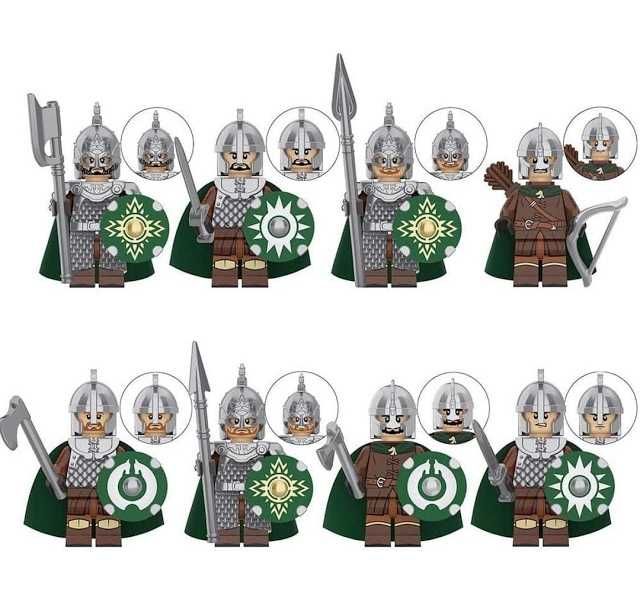 Set 8 Minifigurine tip Lego Lord of the Rings Rohan Elite Warriors