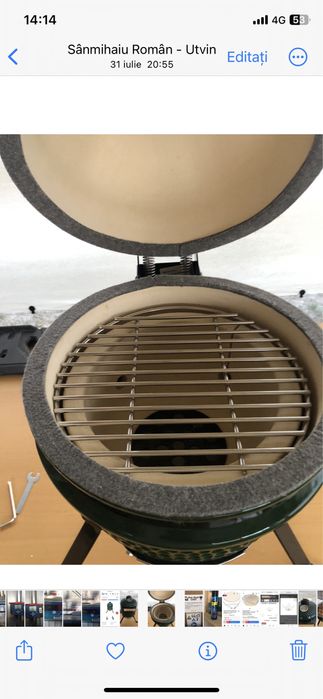 Gratar ceramic  merge folosit si ca cuptor si gratar si afumatoare